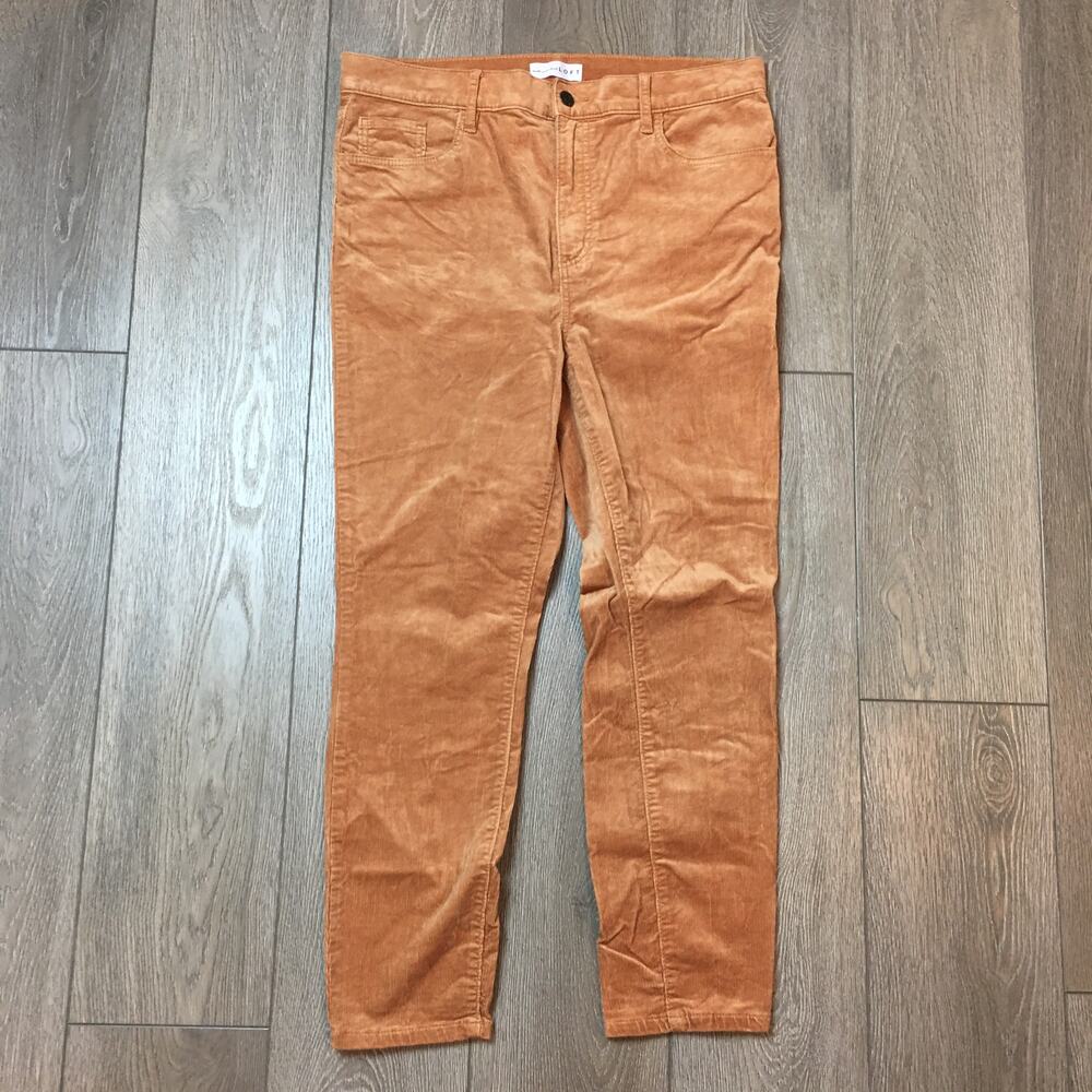 Loft Corduroy Light Orange Brown‎ Size 12  / 31 Cotton Blend